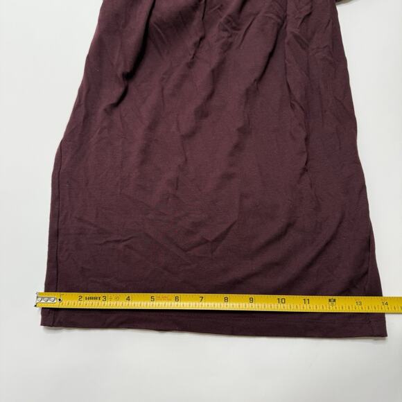 Eileen Fisher Jumpsuit Casis Moc Wrap Burgundy Stretch Jersey Wide Leg Faux L - Picture 8 of 14